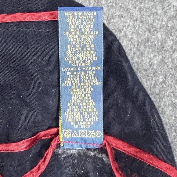 Ralph Lauren Polo Jeans Military Jacket Womens XS Black Brass Button Coat - Picture 6 of 16